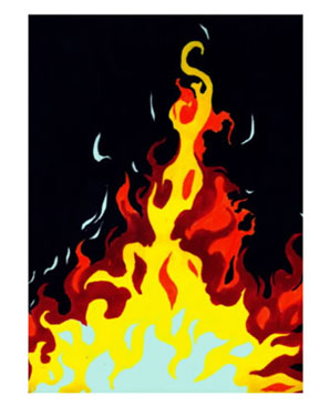 Detail of a fire illustration I did for a church. 